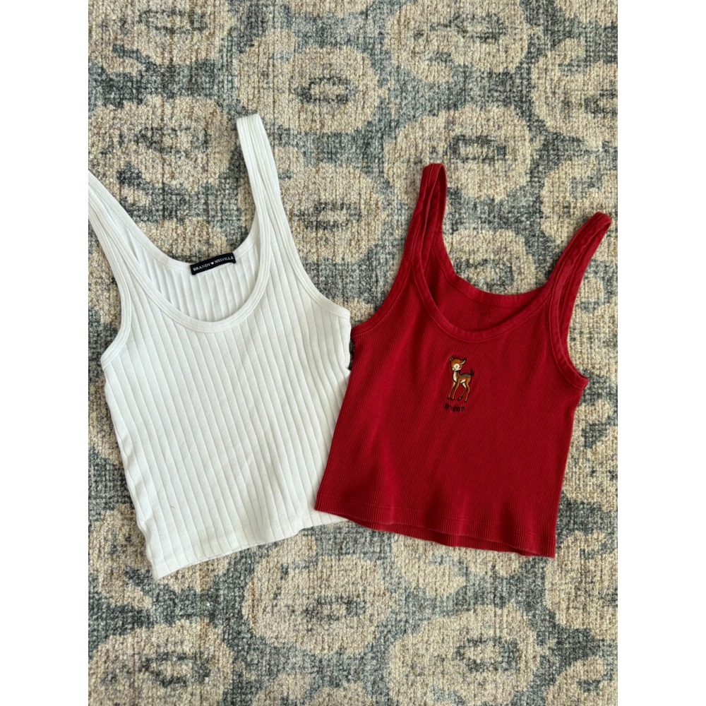 Brandy Melville Red & White Tank Bundle